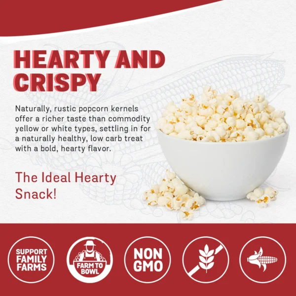 Popcob, Microwave Healthier - Hull-Less, Rustic Red Popcorn - Image 2